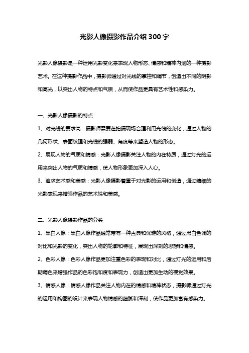 光影人像摄影作品介绍300字