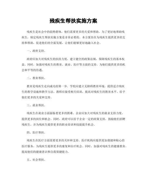 残疾生帮扶实施方案