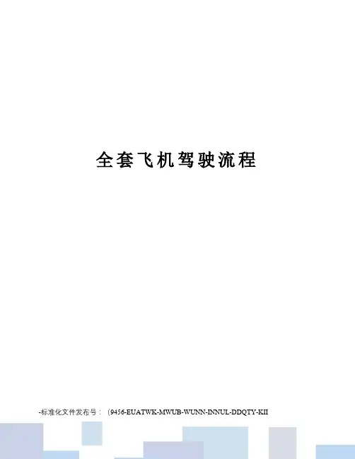 全套飞机驾驶流程