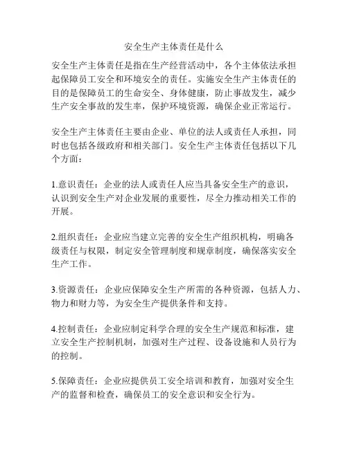 安全生产主体责任是什么