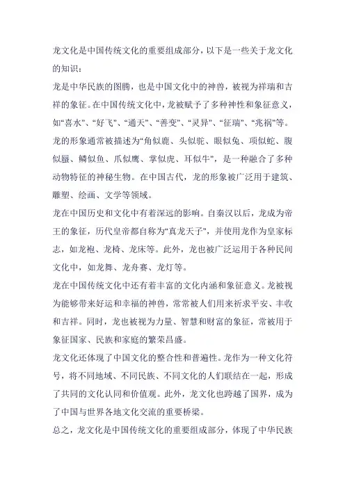 关于龙文化的知识