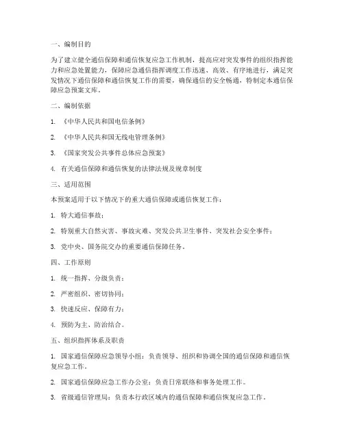 通信保障应急预案文库