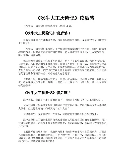 《吹牛大王历险记》读后感