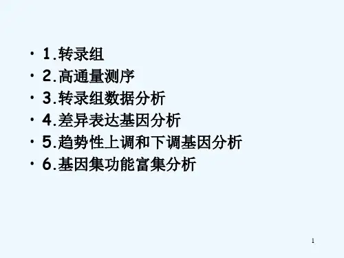 转录组高通量测序转录组数据分析差异表达基因分析 PPT