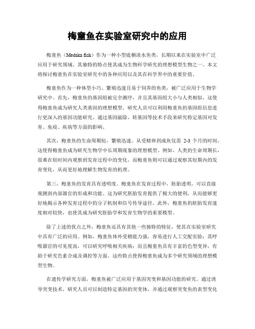 梅童鱼在实验室研究中的应用