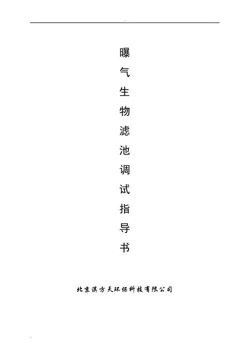 曝气生物滤池安装调试指导书