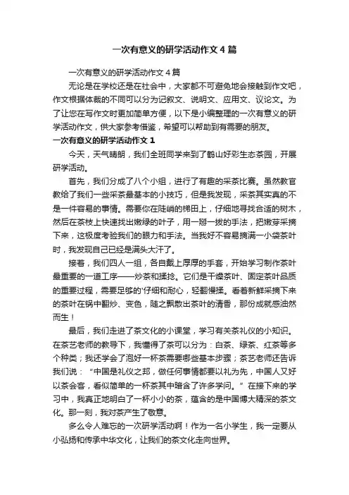 一次有意义的研学活动作文4篇