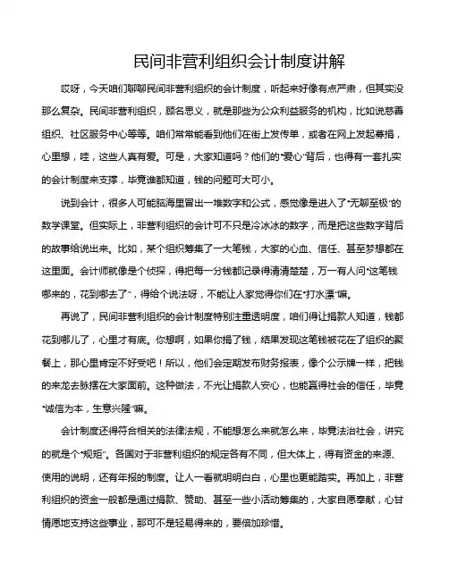 民间非营利组织会计制度讲解