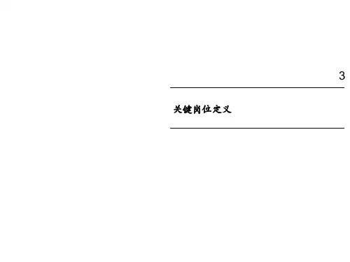 关键岗位定义(精)