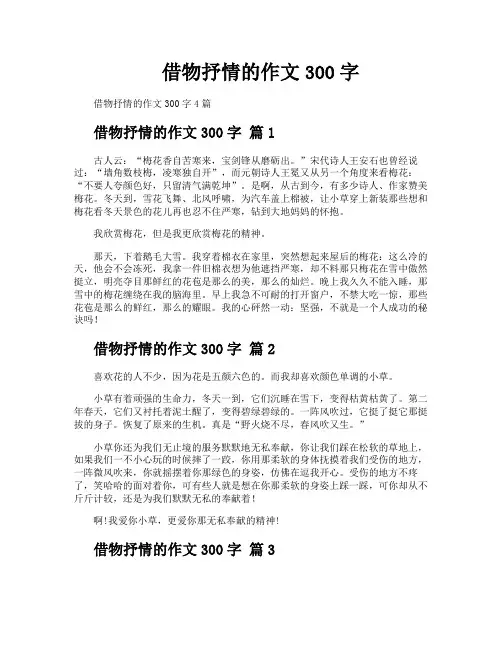 借物抒情的作文300字