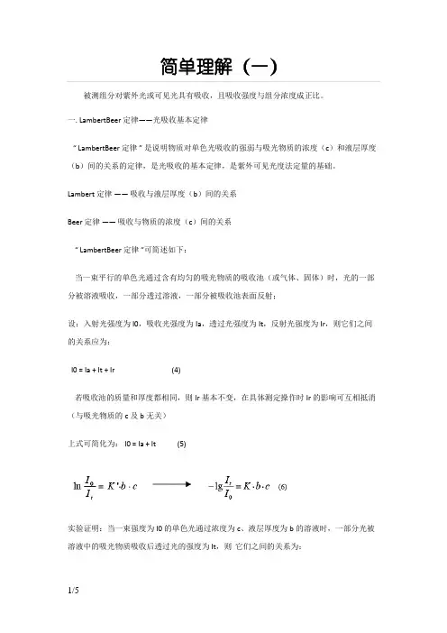 Lambert_Beer定律——光的吸收定律