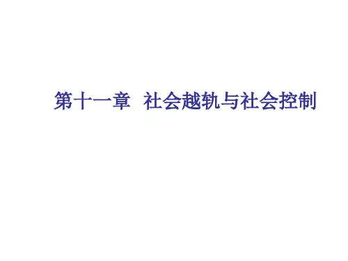 社会学 第十一章  社会越轨与社会控制