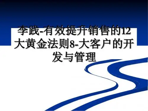 大客户的开发与管理PPT(27张)
