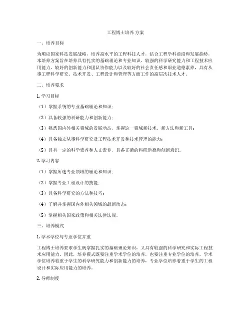 工程博士培养 方案