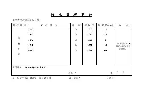技  术  复  核  记  录