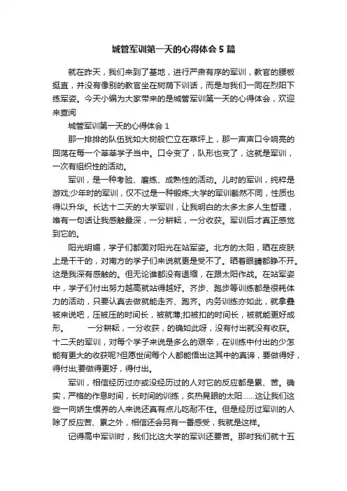 城管军训第一天的心得体会5篇