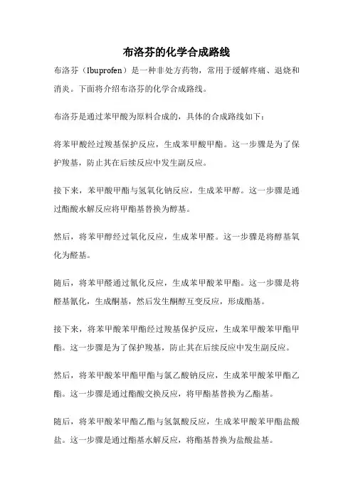 布洛芬的化学合成路线