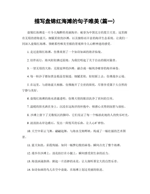 描写盘锦红海滩的句子唯美(精选2篇)