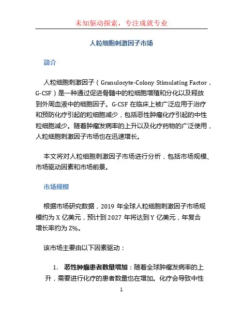 人粒细胞刺激因子市场
