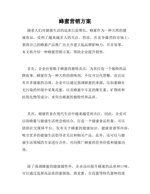 蜂蜜营销方案