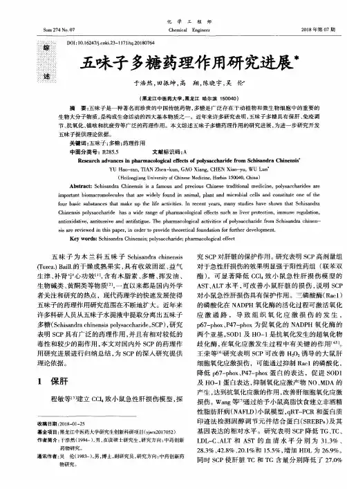 五味子多糖药理作用研究进展