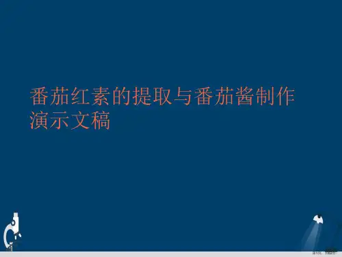 番茄红素的提取与番茄酱制作演示文稿