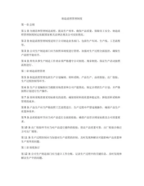 制造流程管理制度