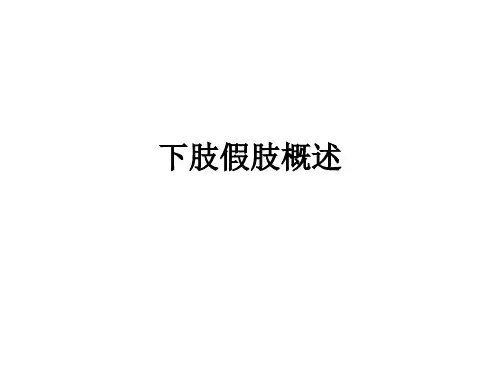 下肢假肢概述
