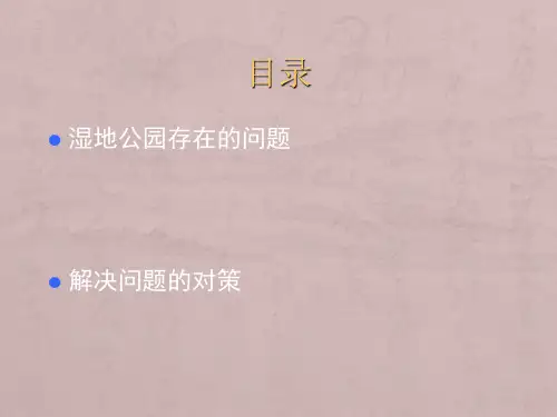 湿地公园存在的问题及对策