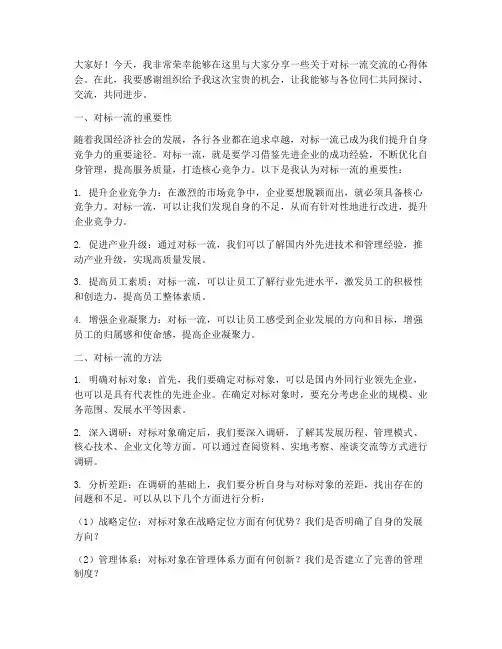 对标一流交流发言稿