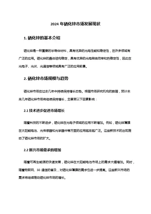 2024年硒化锌市场发展现状