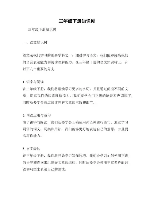 三年级下册知识树