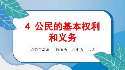 统编版小学六年级道德与法治上册4 公民的基本权利和义务课堂综合练习题附答案