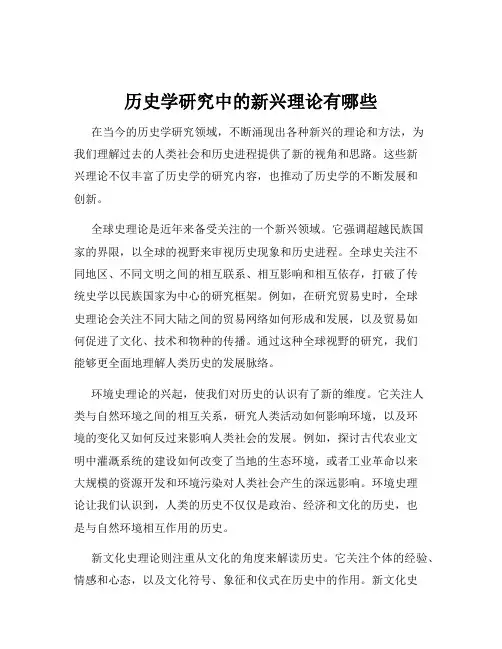 历史学研究中的新兴理论有哪些