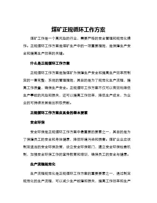 煤矿正规循环工作方案