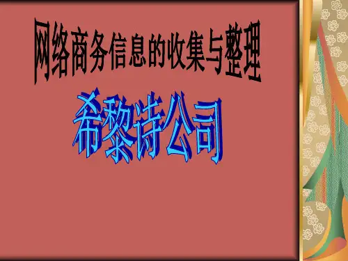 网络商务信息的收集与整理.ppt