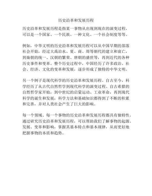历史沿革和发展历程