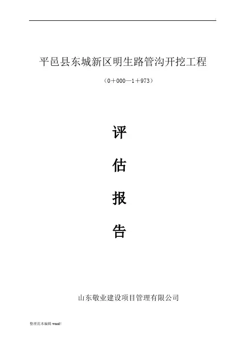 市政道路监理评估报告