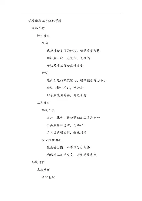 炉墙砌筑工艺流程详解