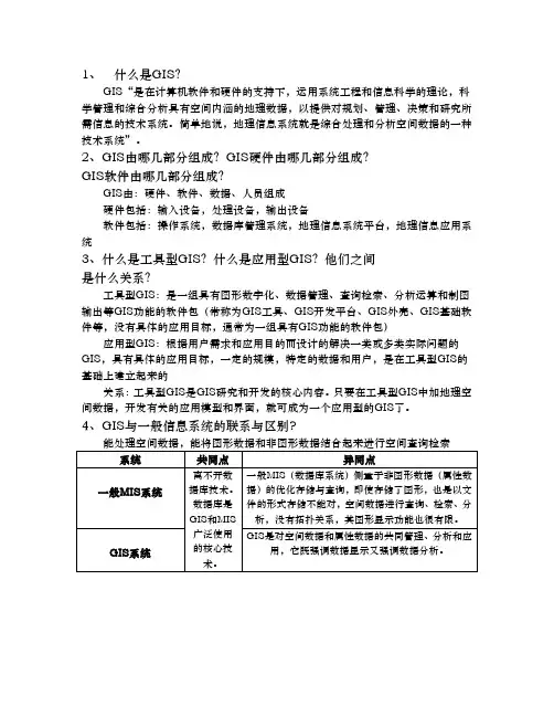 GIS复习题及答案