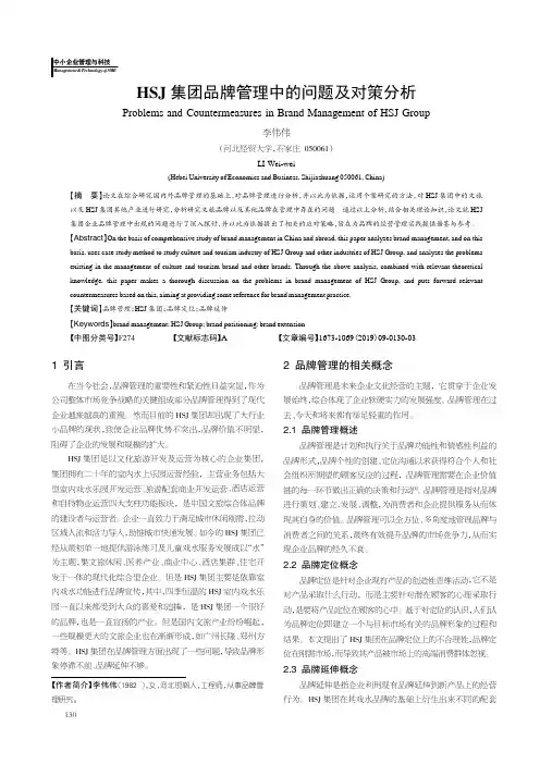 hsj集团品牌管理中的问题及对策分析