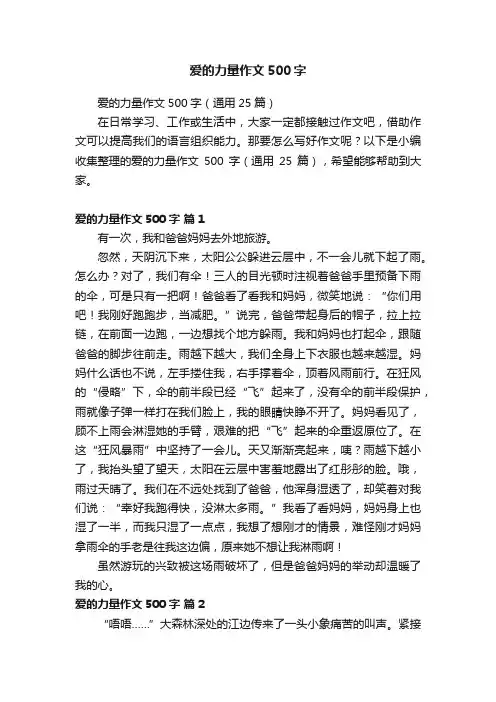 爱的力量作文500字