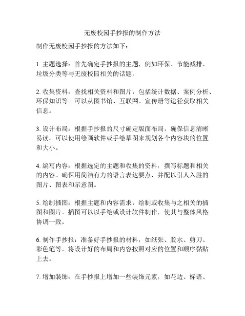 无废校园手抄报的制作方法