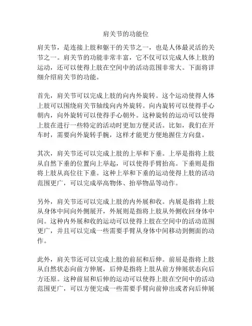 肩关节的功能位