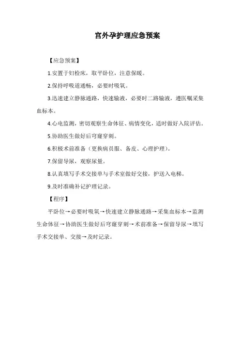 宫外孕护理应急预案