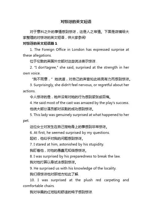 对惊讶的英文短语