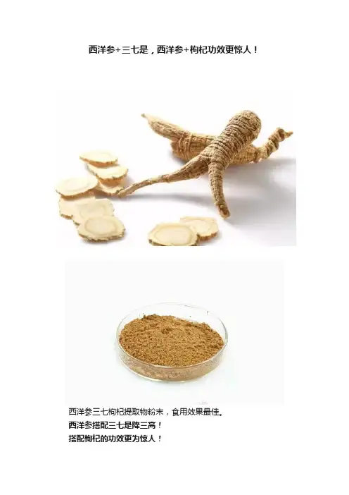 西洋参+三七是，西洋参+枸杞功效更惊人！