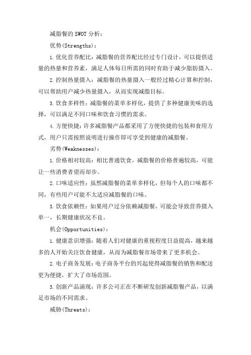 减脂餐的SWOT分析