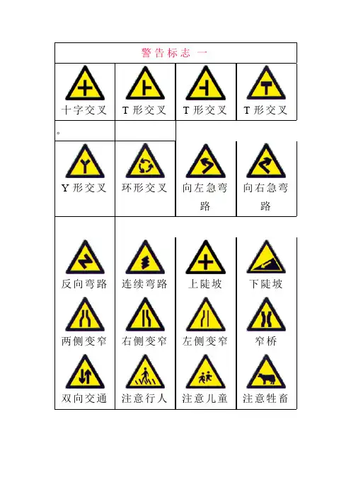 道路交通标志大全