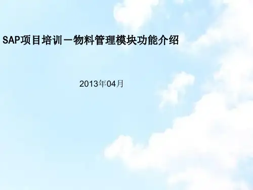 MM物料管理模块功能介绍